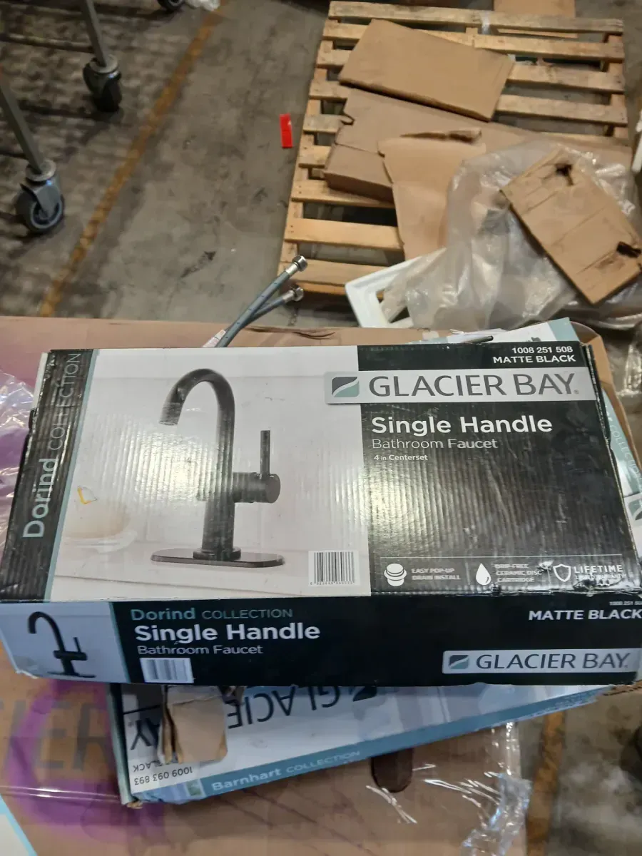 Dorind Single Hole Single-Handle Deck Mount High-Arc Bathroom Faucet in Matte Black - image 2