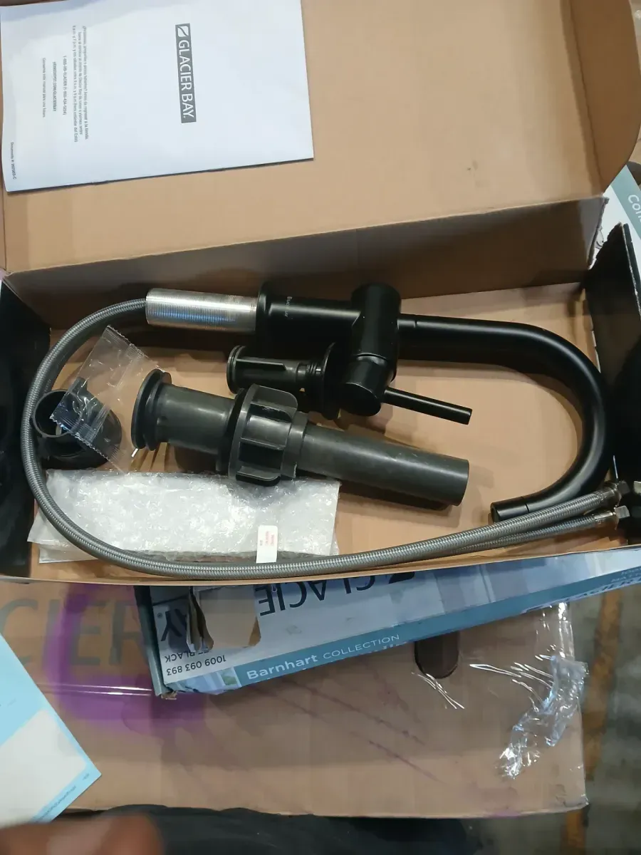 Dorind Single Hole Single-Handle Deck Mount High-Arc Bathroom Faucet in Matte Black - image 3