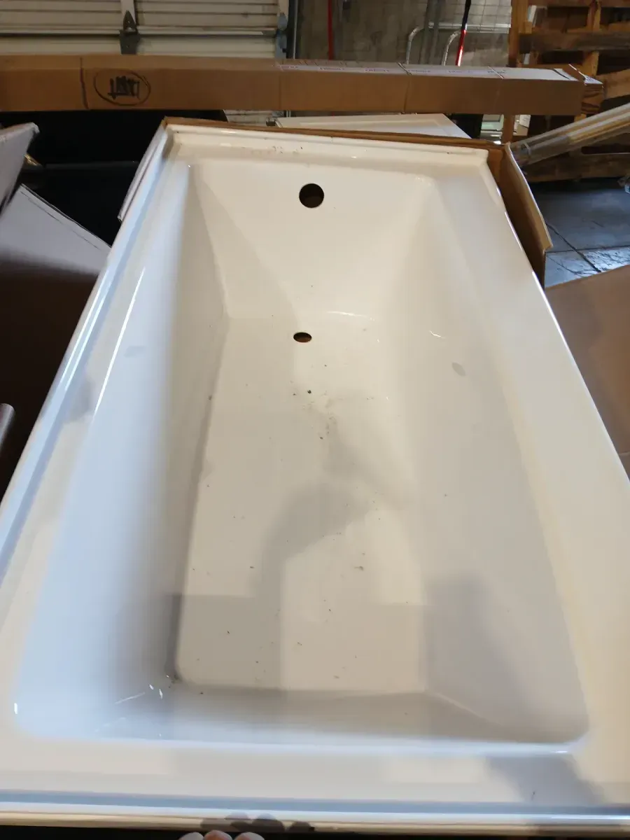 ***There are four bathtubs of different sizes and shapes, and two of them were used.*** - image 1