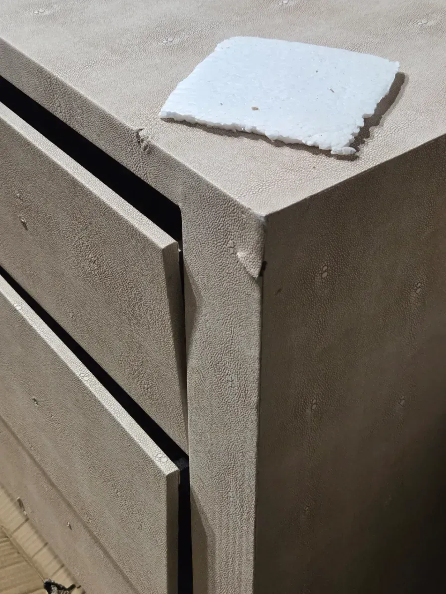 Leyna Beige Faux Shagreen 29.9 in. Accent Cabinet - image 5