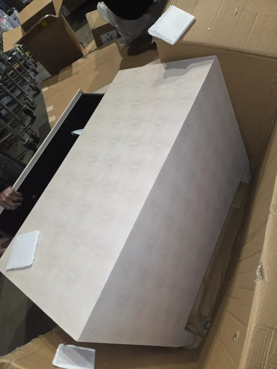 Leyna Beige Faux Shagreen 29.9 in. Accent Cabinet - image 6