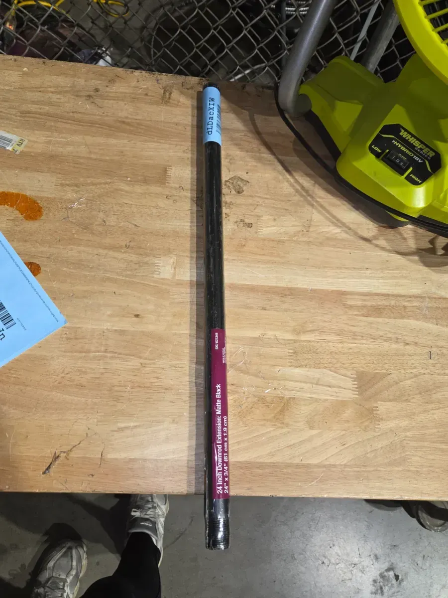 24 in. Matte Black Ceiling Fan Extension Downrod for 12 ft. Ceilings - image 2