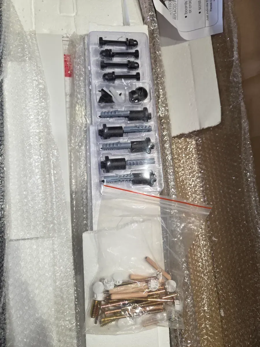 42 in. x 84 in. 5-Panel White Finished MDF Assembly Required Sliding Barn Door with Hardware Kit - image 3