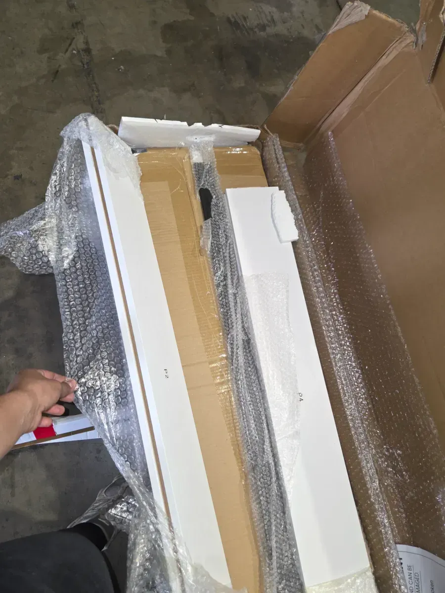 42 in. x 84 in. 5-Panel White Finished MDF Assembly Required Sliding Barn Door with Hardware Kit - image 6