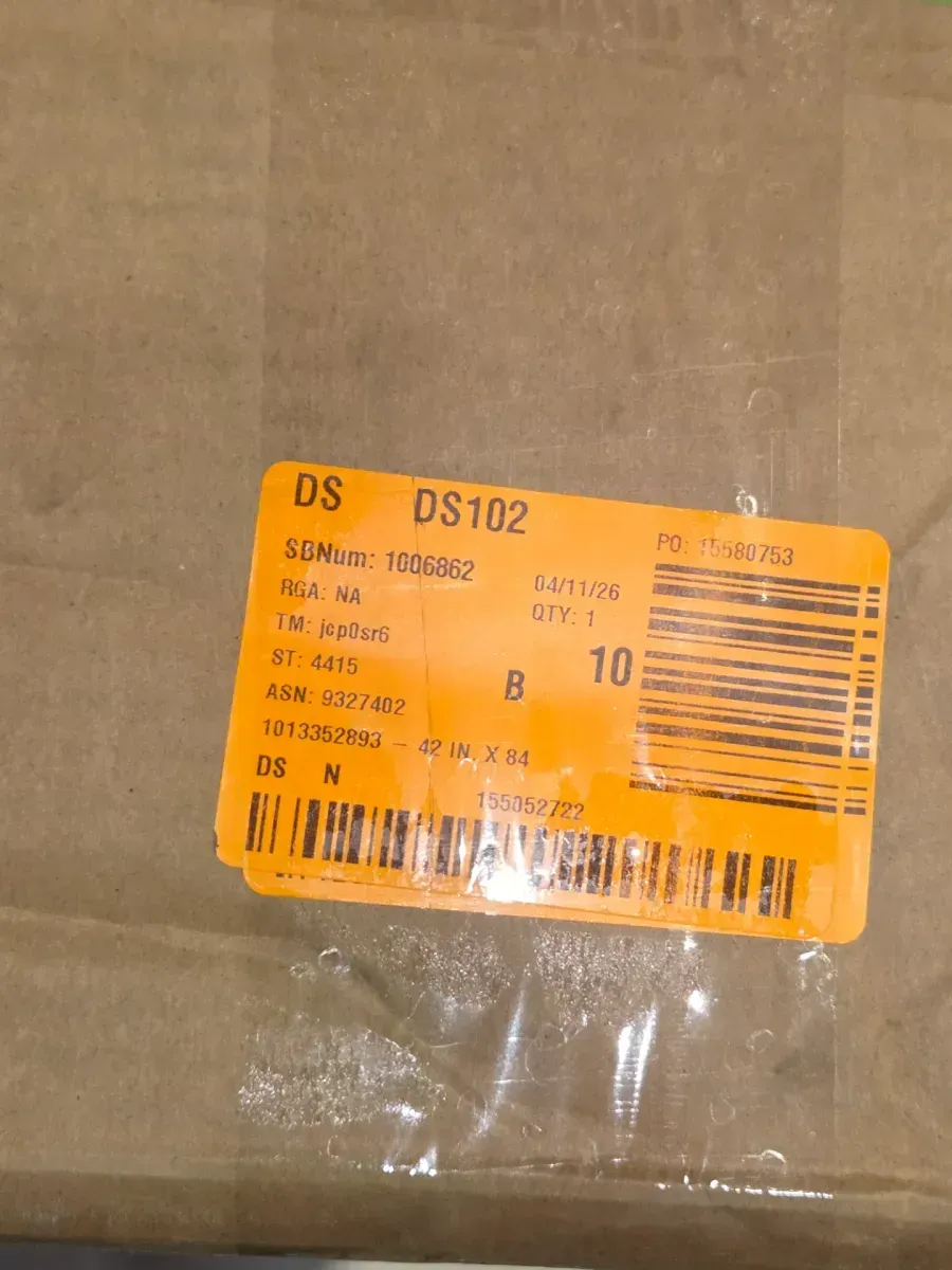 42 in. x 84 in. 5-Panel White Finished MDF Assembly Required Sliding Barn Door with Hardware Kit - image 8