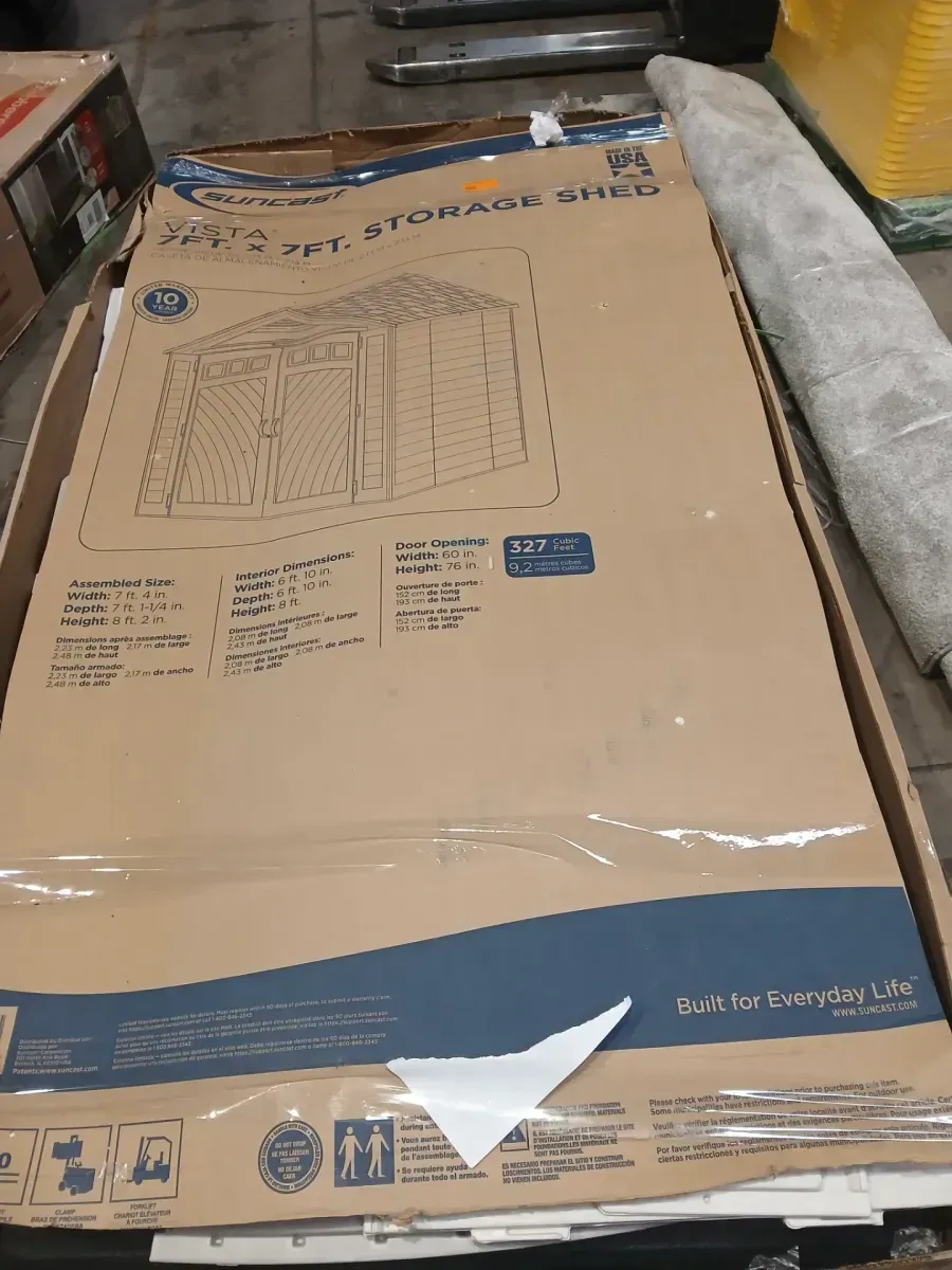 Vista 7 ft. W x 7 ft. D Plastic Resin Storage Shed with Floor (50 sq. ft.) in Colonnade (Beige) - image 2