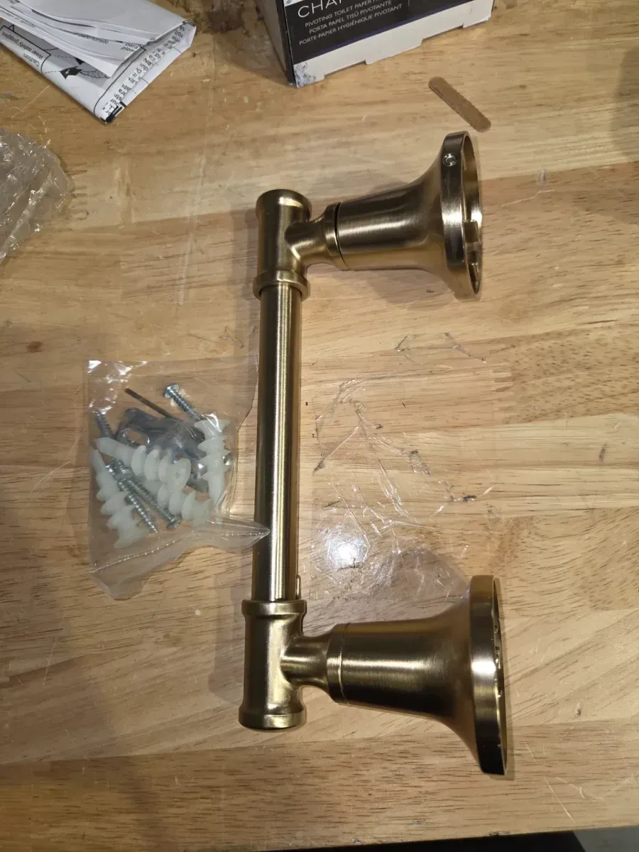 Chamberlain Wall Mount Pivot Arm Toilet Paper Holder Bath Hardware Accessory in Champagne Bronze - image 2