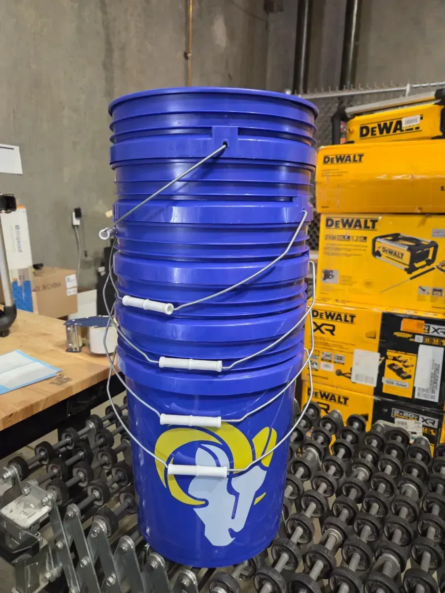 *** Pack of 5 *** 5 Gal. Rams NFL Bucket - image 1