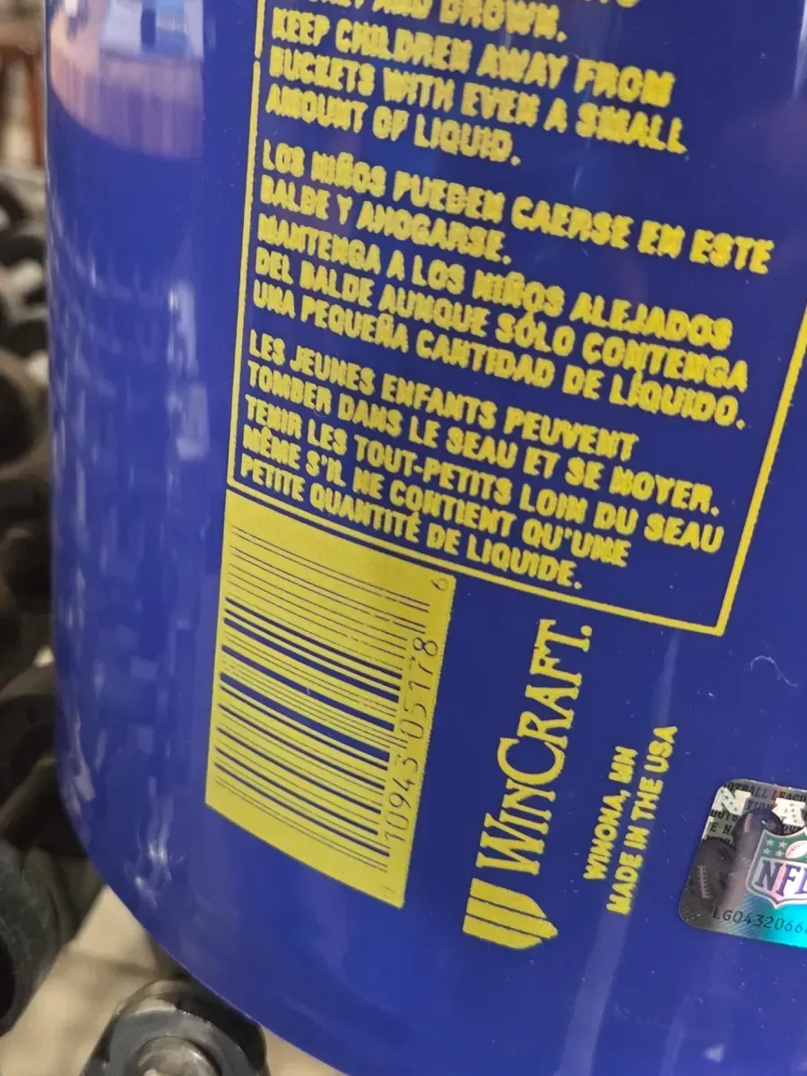 *** Pack of 5 *** 5 Gal. Rams NFL Bucket - image 2