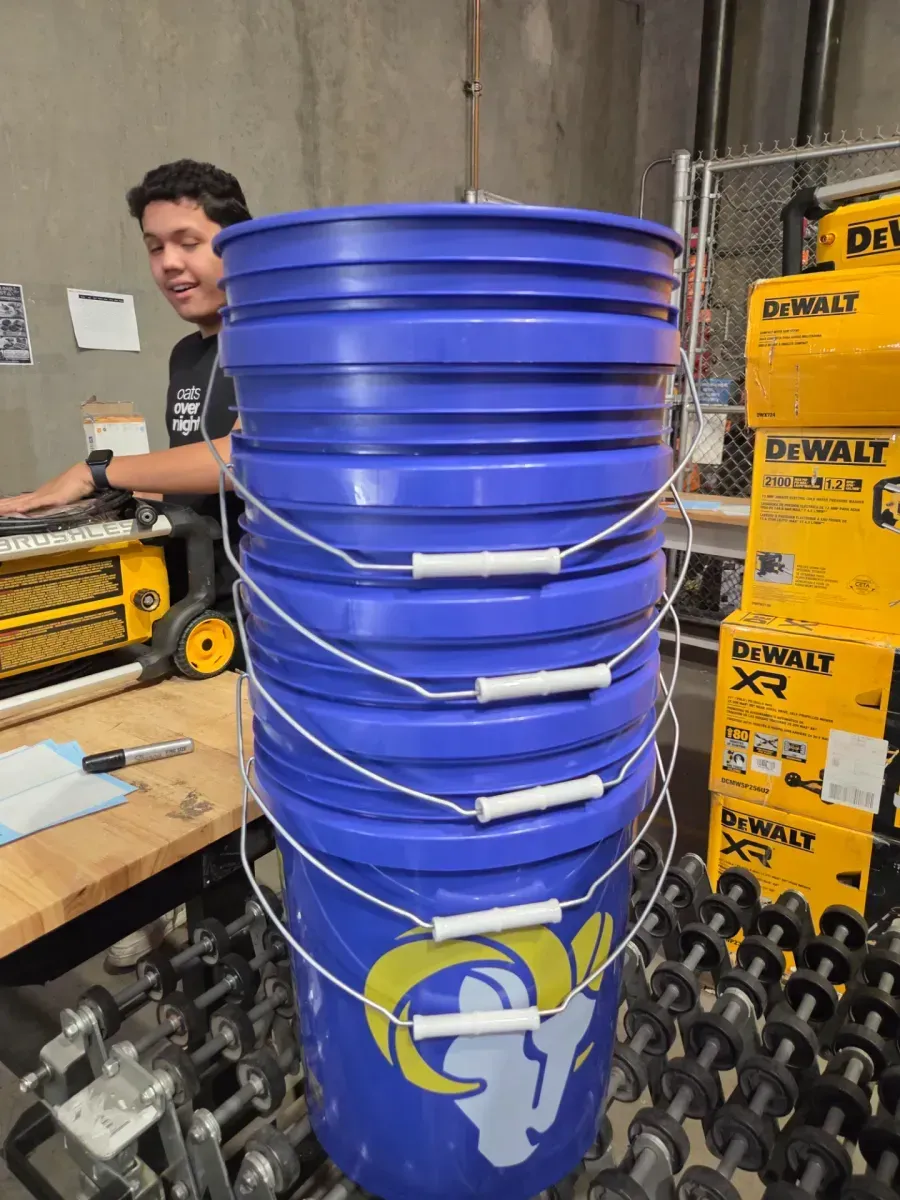 *** Pack of 5 *** 5 Gal. Rams NFL Bucket - image 2