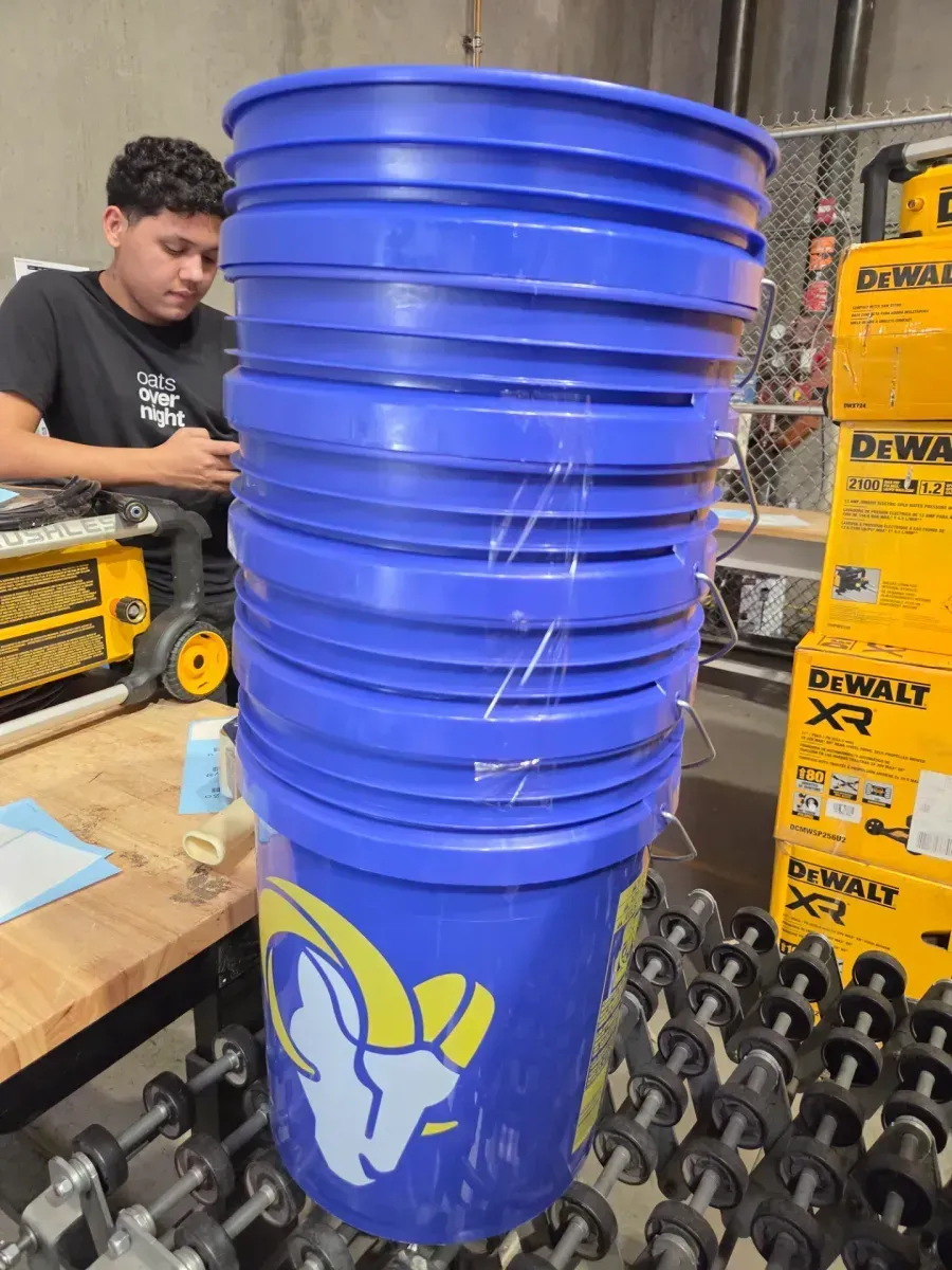 *** Pack of 5 *** 5 Gal. Rams NFL Bucket - image 2