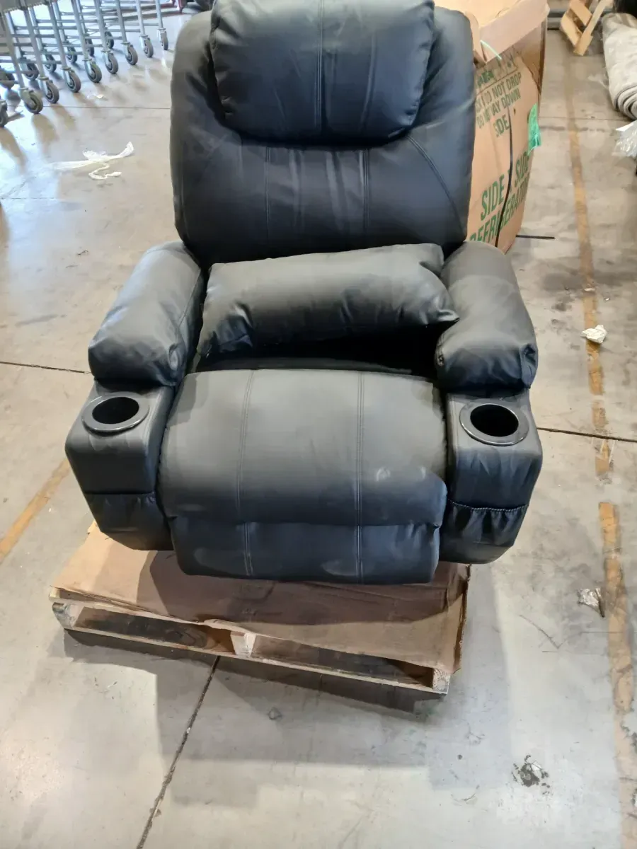 35 in. W Black Power Lift Recliner Chair with 8-Point Massage and Heating,Living Room Chair with Pillow and Side Pockets - image 3