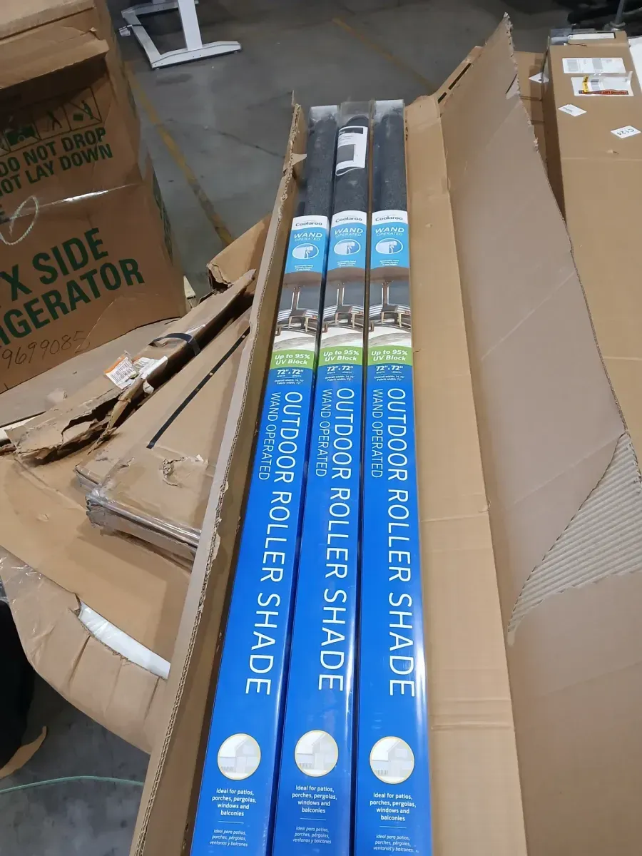 Pewter Cordless UV Blocking Fade Resistant Fabric Exterior Roller Shade 72 in. W x 72 in. L - image 3