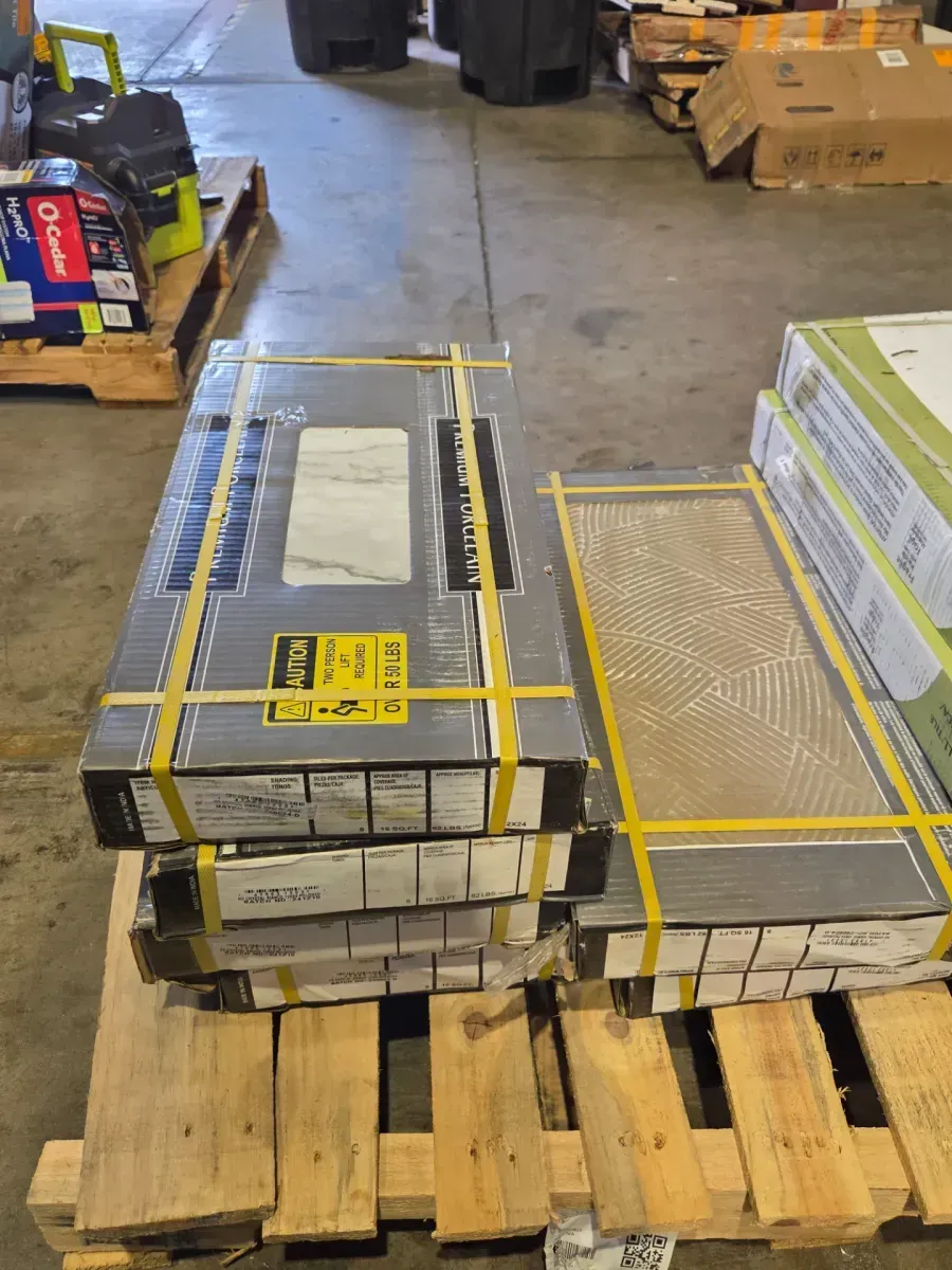 *** Set of 6 ( 96 sq. ft. /Case)  **** Crystal Bianco 12 in. x 24 in. Polished Porcelain Stone Look Floor and Wall Tile (16 sq. ft. /Case) - image 3