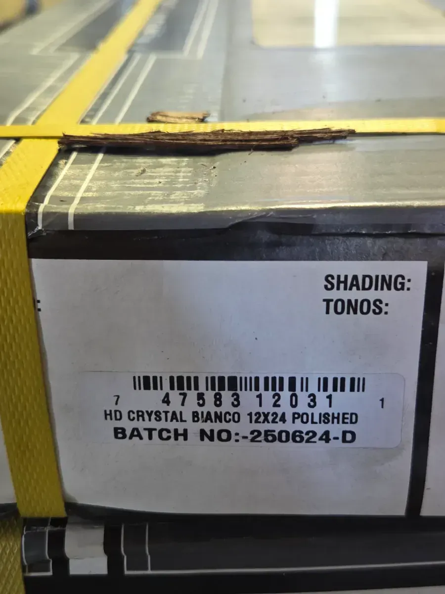 *** Set of 6 ( 96 sq. ft. /Case)  **** Crystal Bianco 12 in. x 24 in. Polished Porcelain Stone Look Floor and Wall Tile (16 sq. ft. /Case) - image 4