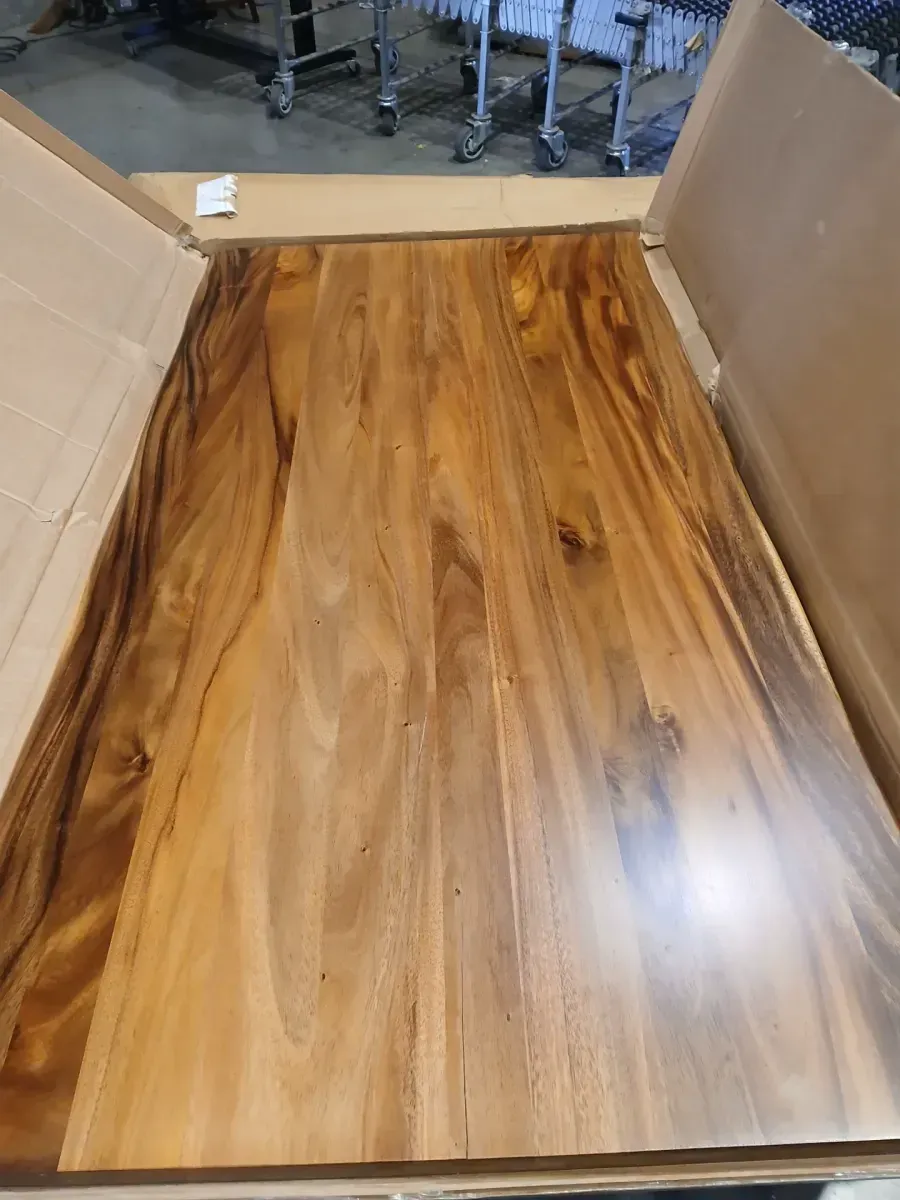 ***has a lil crack in scrathes ***6 ft. L x 39 in. D Unfinished Saman Solid Wood Butcher Block Countertop Island with Live Edge - image 2