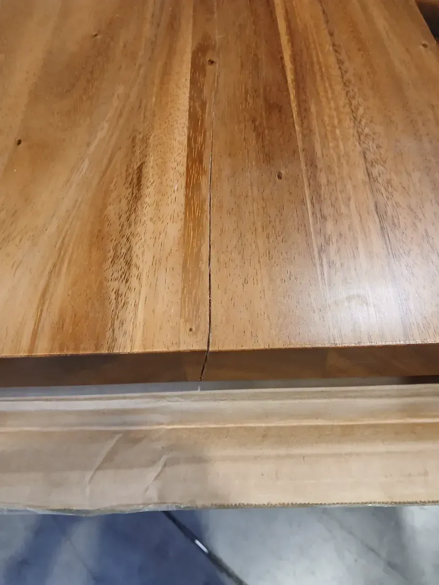 ***has a lil crack in scrathes ***6 ft. L x 39 in. D Unfinished Saman Solid Wood Butcher Block Countertop Island with Live Edge - image 3