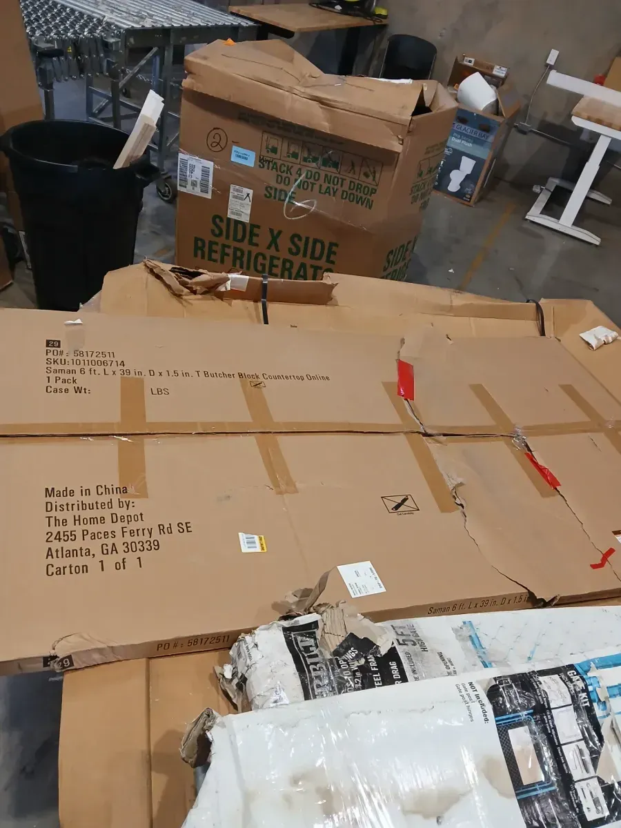 ***has a lil crack in scrathes ***6 ft. L x 39 in. D Unfinished Saman Solid Wood Butcher Block Countertop Island with Live Edge - image 4