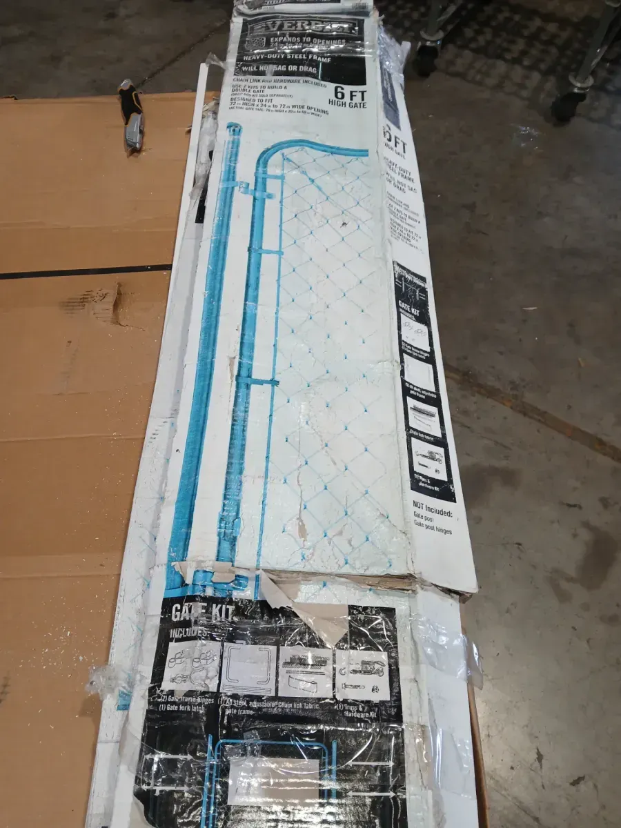 Expandable Chain Link 6 ft. W x 4 ft. H Galvanized Steel Fence Gate Kit - image 2