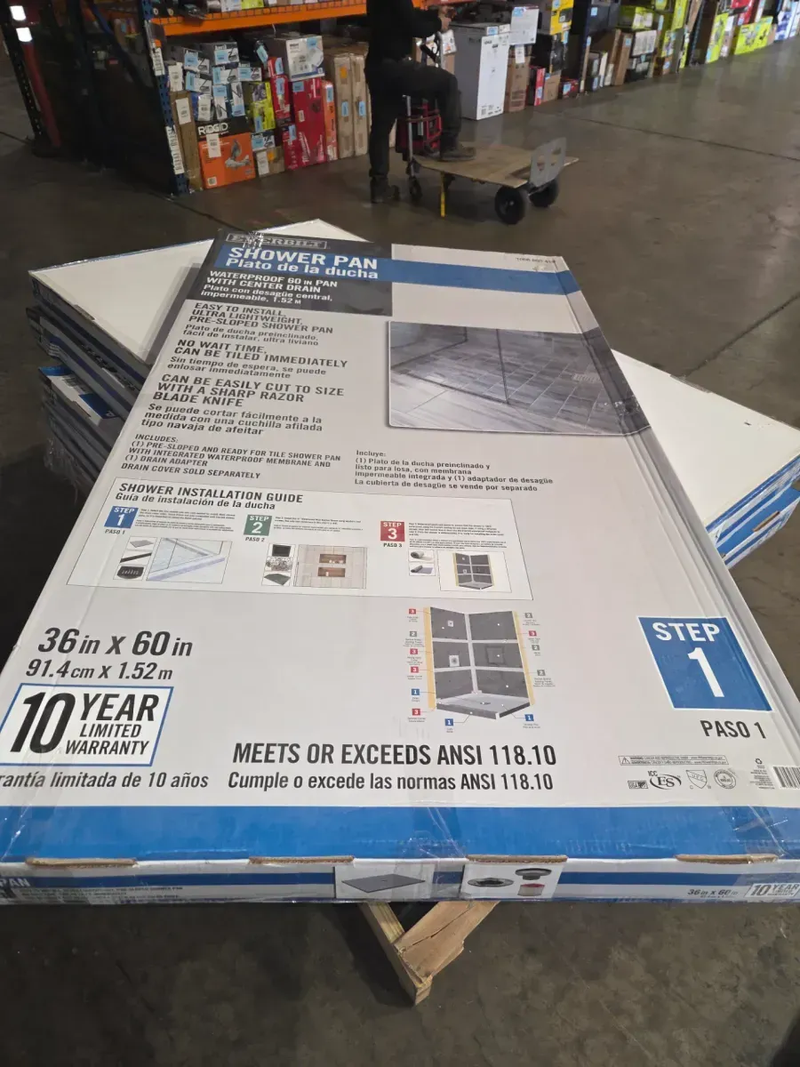 Watershield Shower System 36 in. x 60 in. Waterproof Shower Pan with Off-Center Drain (Drain Assembly Included) - image 4