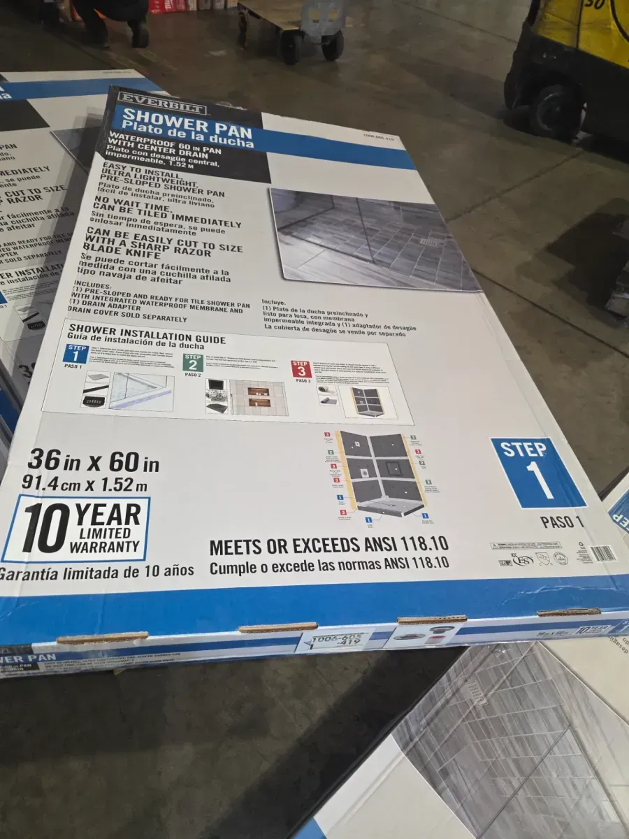 Watershield Shower System 36 in. x 60 in. Waterproof Shower Pan with Off-Center Drain (Drain Assembly Included) - image 4