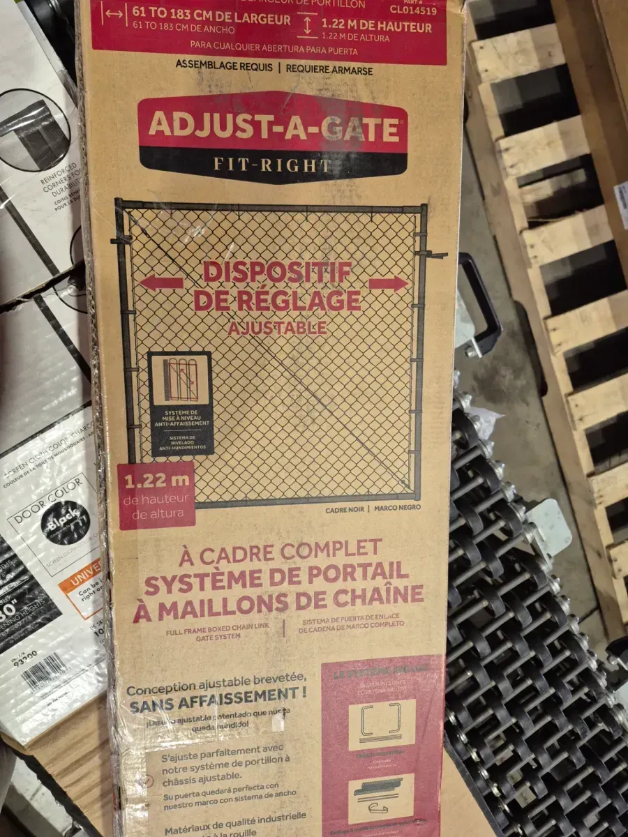 24-72 in. W x 70 in. H Expandable Square Corner Black Powder Coated Galvanized Steel Gate Frame for Chain Link Fence Kit - image 3