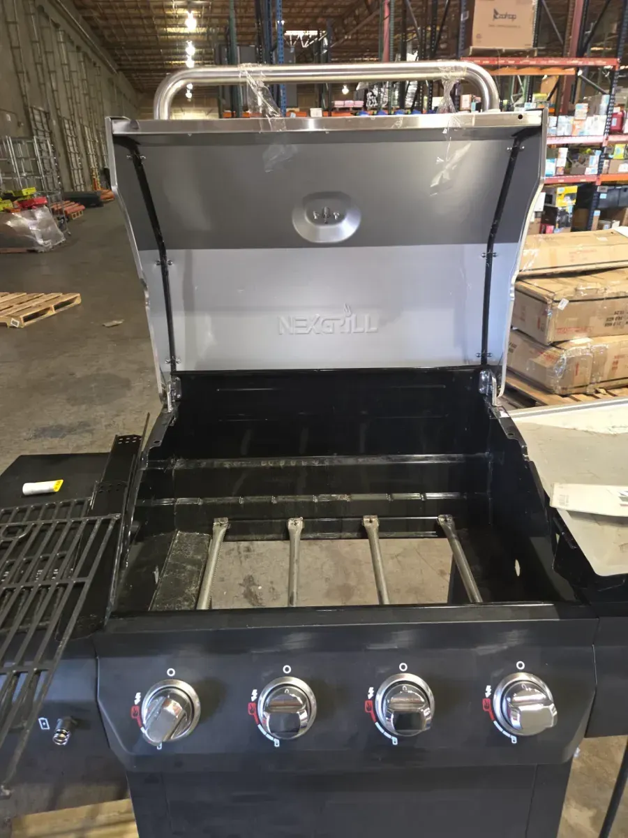 4-Burner Propane Gas Grill in Black with Stainless Steel Main Lid - image 3