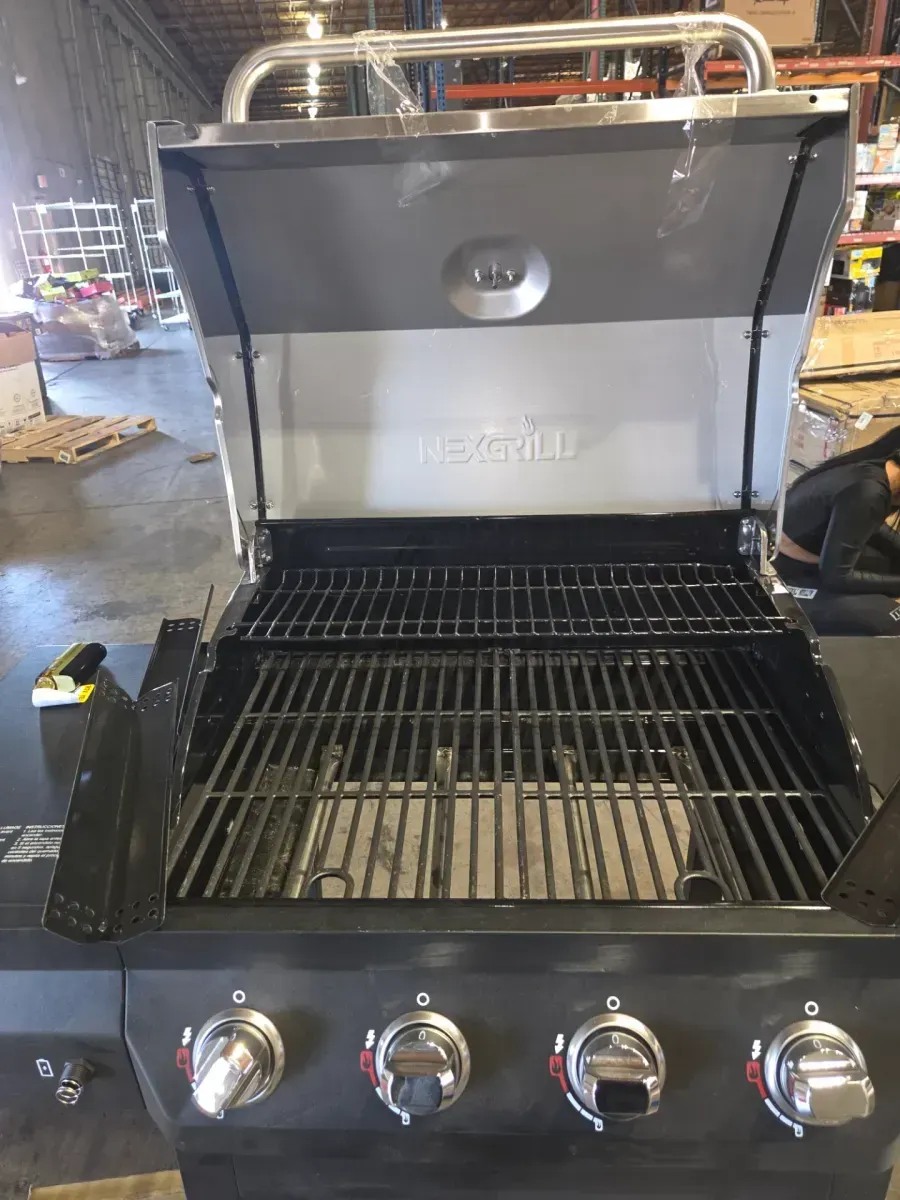 4-Burner Propane Gas Grill in Black with Stainless Steel Main Lid - image 6