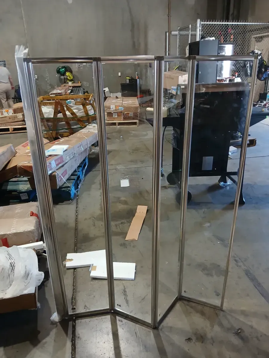 Triton 44 in. W x 55 in. H Bi-Fold Framed Bath Screen Tub Door in Chrome with Clear Glass - image 2