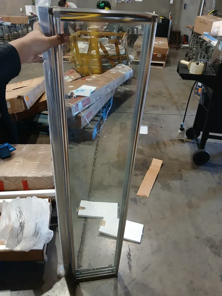 Triton 44 in. W x 55 in. H Bi-Fold Framed Bath Screen Tub Door in Chrome with Clear Glass - image 3