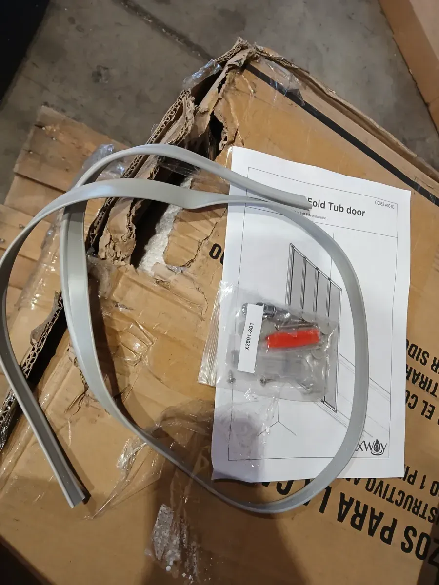 Triton 44 in. W x 55 in. H Bi-Fold Framed Bath Screen Tub Door in Chrome with Clear Glass - image 4