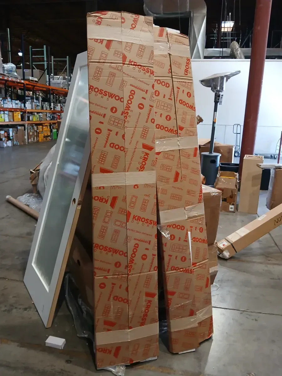 TENONER 32 in. x 80 in. Full-Lite Frosted Glass Interior Door Panels MDF White Single Slab Finished With Black Goal Doorknob - image 3