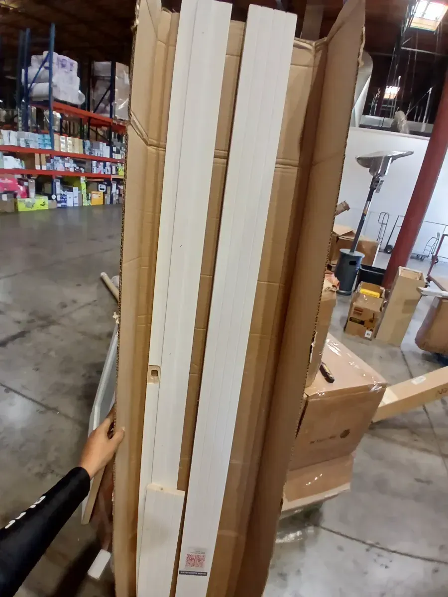 TENONER 32 in. x 80 in. Full-Lite Frosted Glass Interior Door Panels MDF White Single Slab Finished With Black Goal Doorknob - image 2