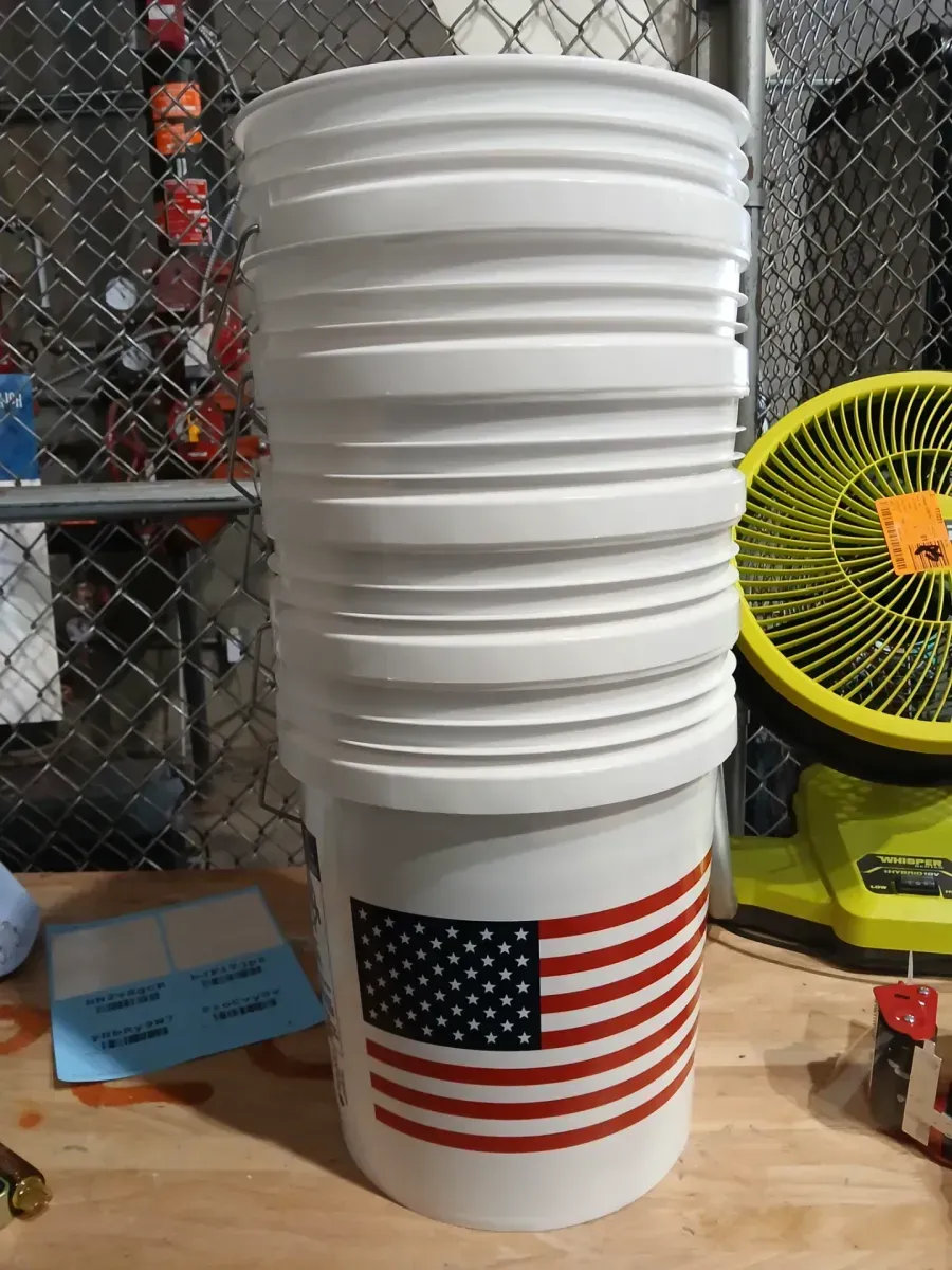 *** Pack of 5 *** United Solutions 5-gallon BPA-Free Food-Grade Plastic White General bucket - image 3