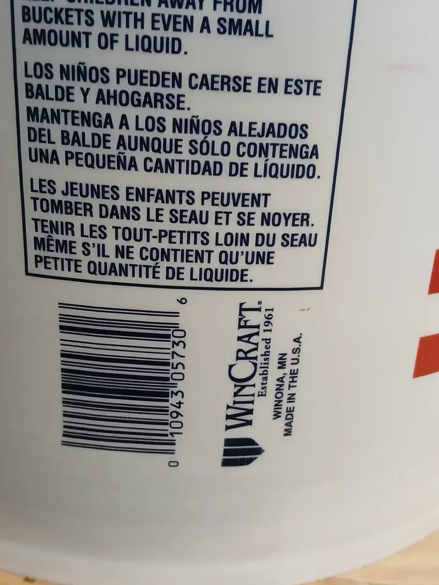*** Pack of 5 *** United Solutions 5-gallon BPA-Free Food-Grade Plastic White General bucket - image 4