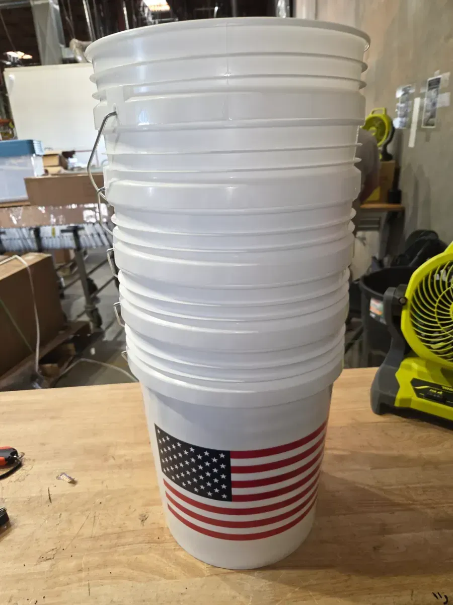 *** Pack of 5 *** United Solutions 5-gallon BPA-Free Food-Grade Plastic White General bucket - image 3