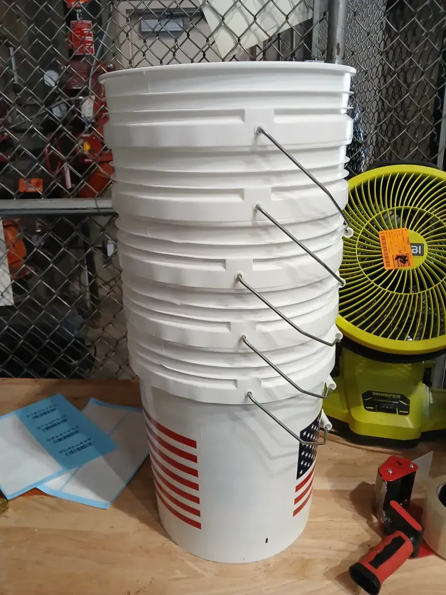 *** Pack of 5 *** United Solutions 5-gallon BPA-Free Food-Grade Plastic White General bucket - image 5