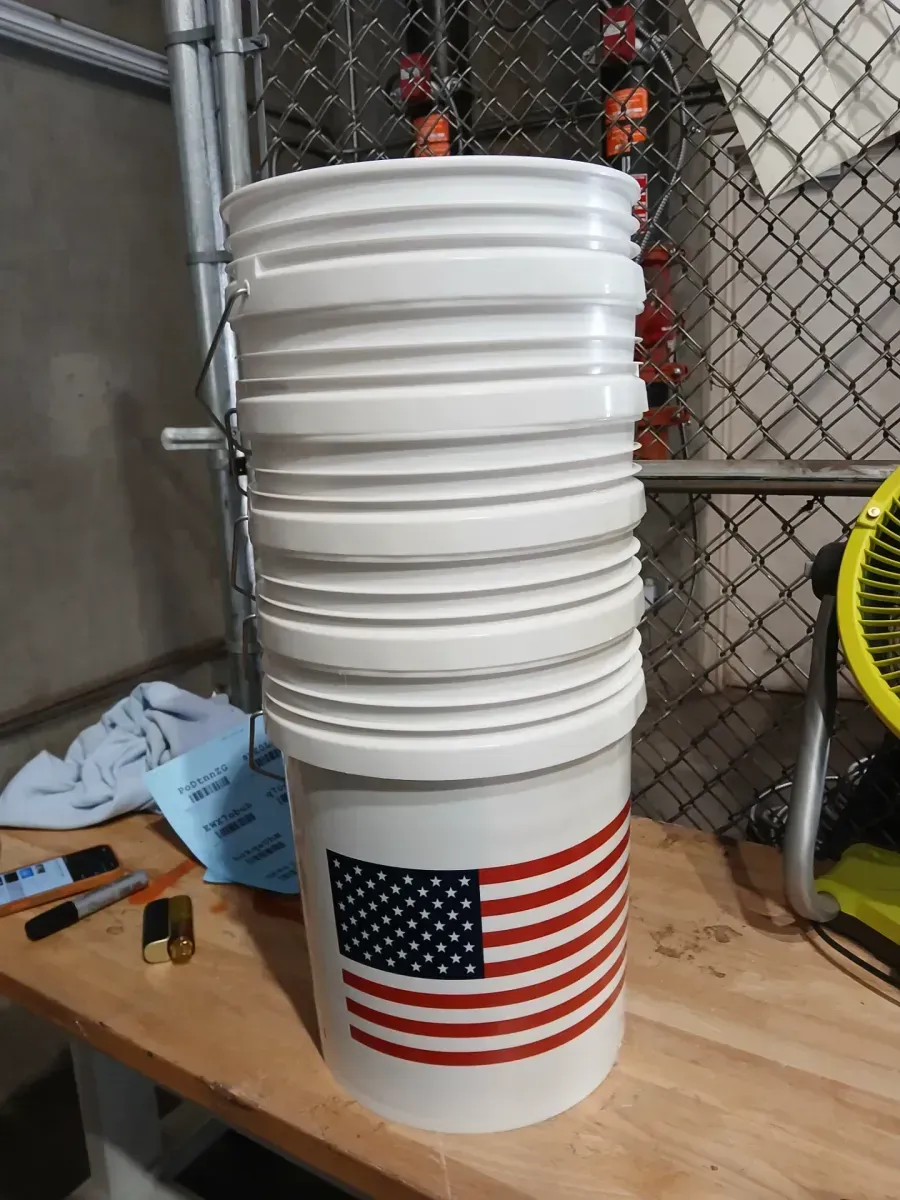 *** Pack of 5 *** United Solutions 5-gallon BPA-Free Food-Grade Plastic White General bucket - image 3