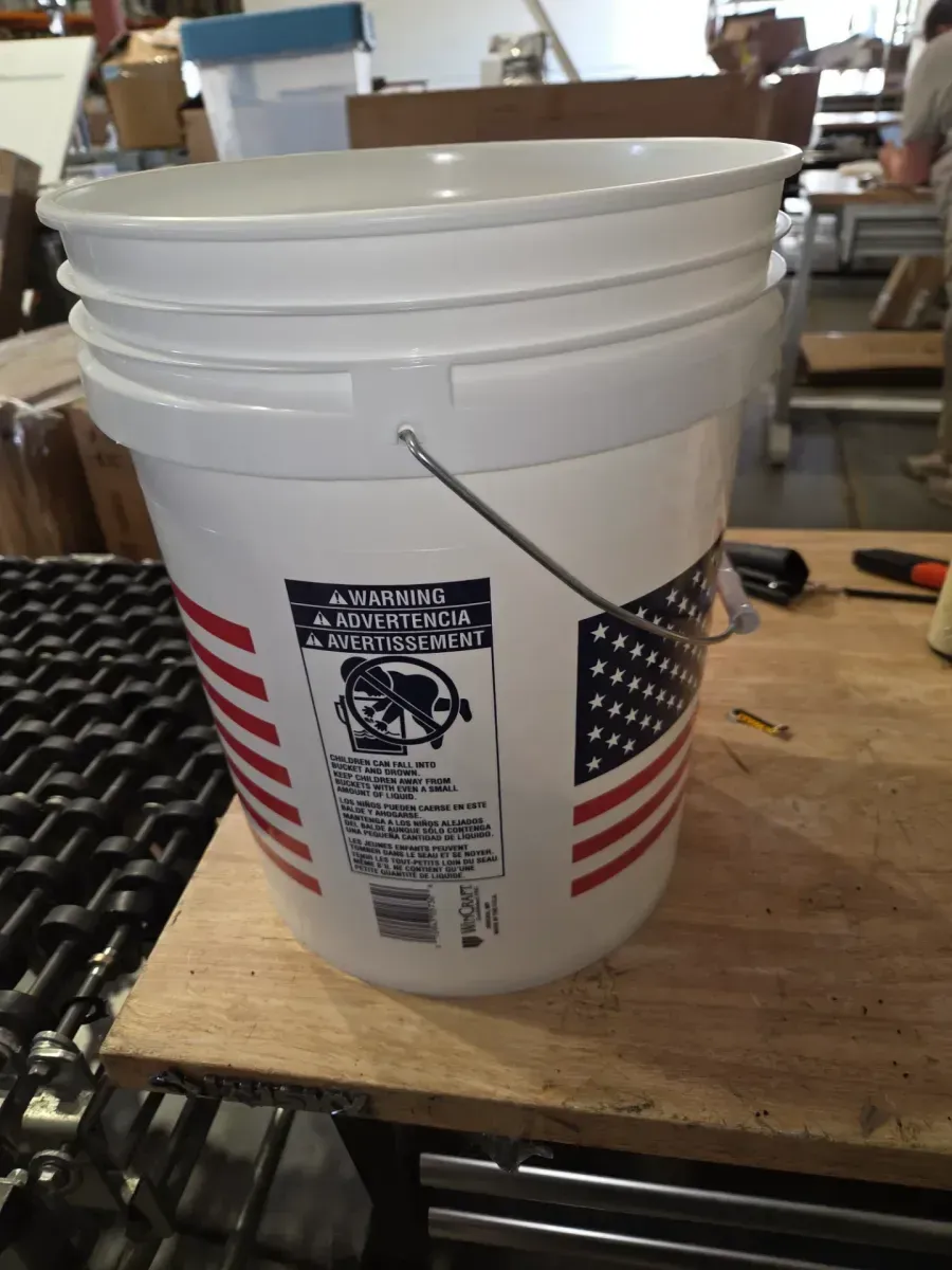 *** Pack of 5 *** United Solutions 5-gallon BPA-Free Food-Grade Plastic White General bucket - image 2