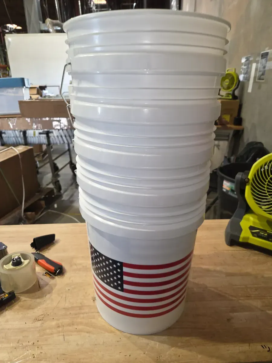 *** Pack of 5 *** United Solutions 5-gallon BPA-Free Food-Grade Plastic White General bucket - image 4