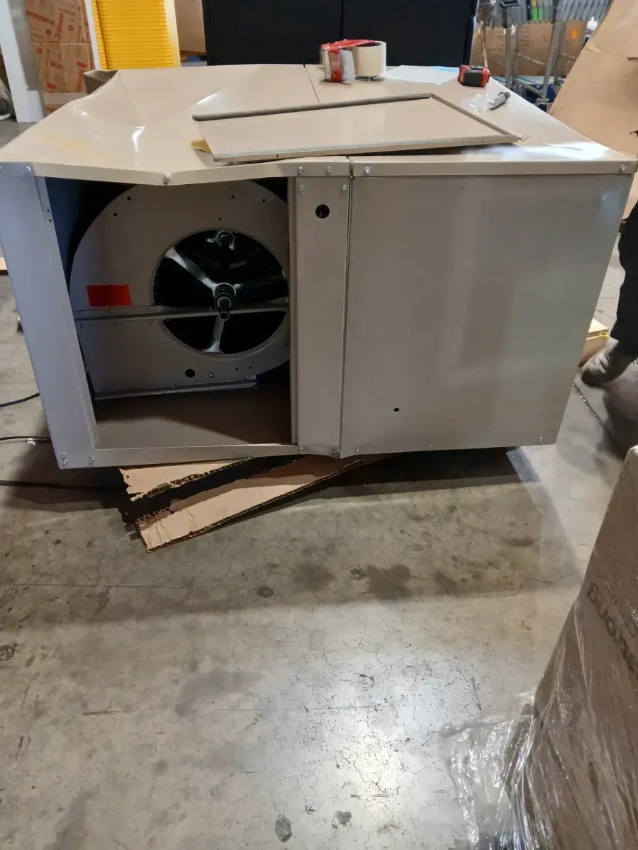 *** has major dents ***5000 CFM 2-Speed Down-Draft Roof 12 in. Media Evaporative Cooler for 1650 sq. ft. (Motor Not Included) - image 2