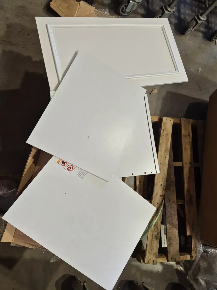 3-Combination White Wood 79.1 in. W 8-Door Big Armoires with Hanging Rods, Drawers, Shelves 74.8 in. H x 19.3 in. D - image 5