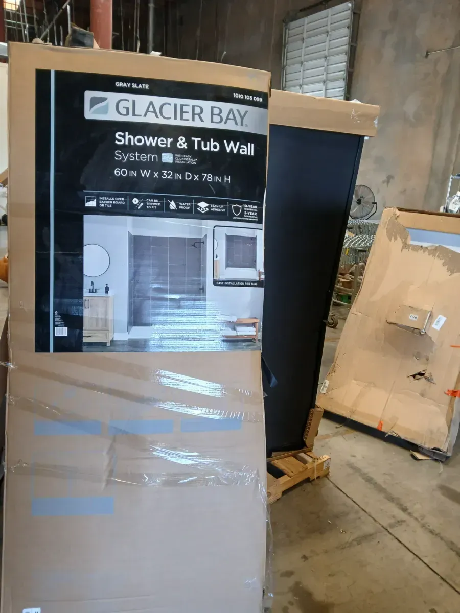 60 in. x 32 in. x 78 in. Four Piece Glue-Up Alcove Shower Wall Surround in Grey Slate - image 2