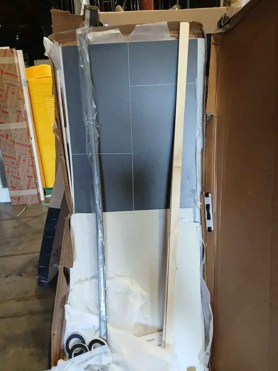 60 in. x 32 in. x 78 in. Four Piece Glue-Up Alcove Shower Wall Surround in Grey Slate - image 3