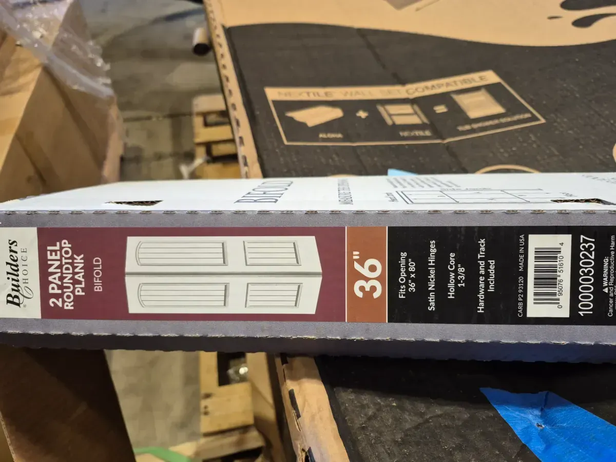 36 in. x 80 in. Santa Fe White Painted Smooth Molded Composite Closet Bi-Fold Door - image 2