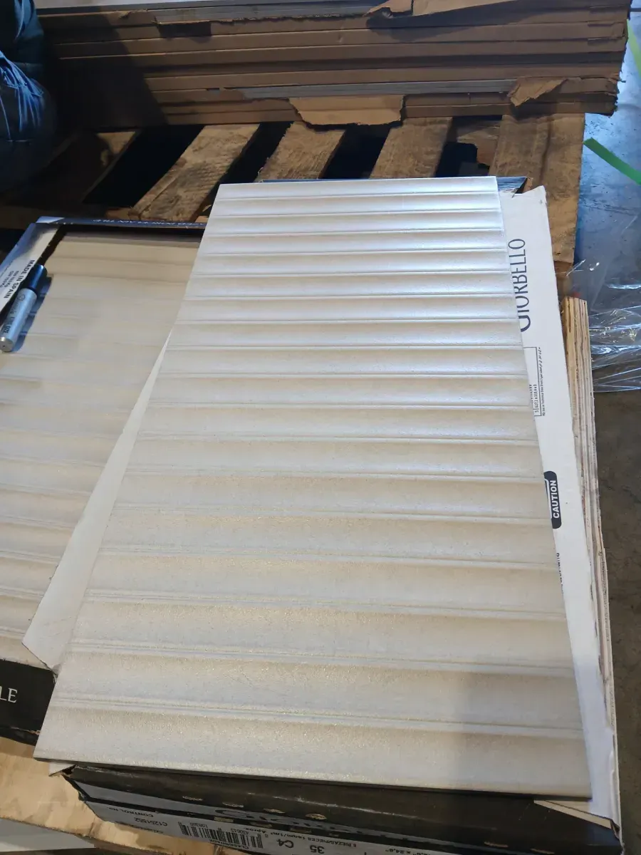 *** Case of 4 ( 43.04 sq. ft./Case)*** Giorbello Spanish Pureform Natural Deco Cream 12 in. x 24 in. Matte 3D Fluted Porcelain Wall Tile (5-Pieces, 10.76 sq. ft./Case) - image 2