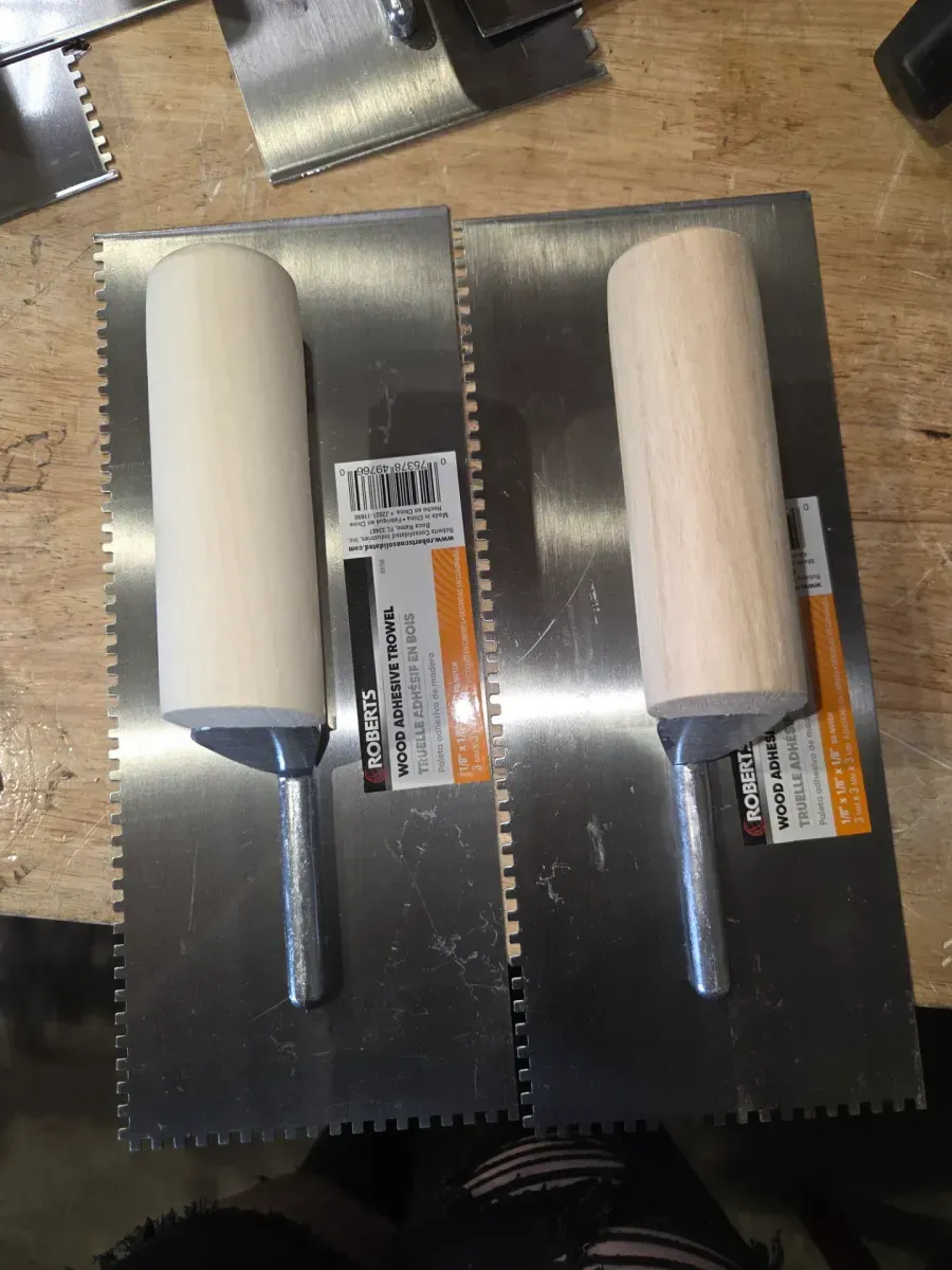 ***pack of 2 ***1/8 in. x 1/8 in. x 1/8 in. Square Notch Pro Wood Flooring Trowel with Wood Handle - image 1