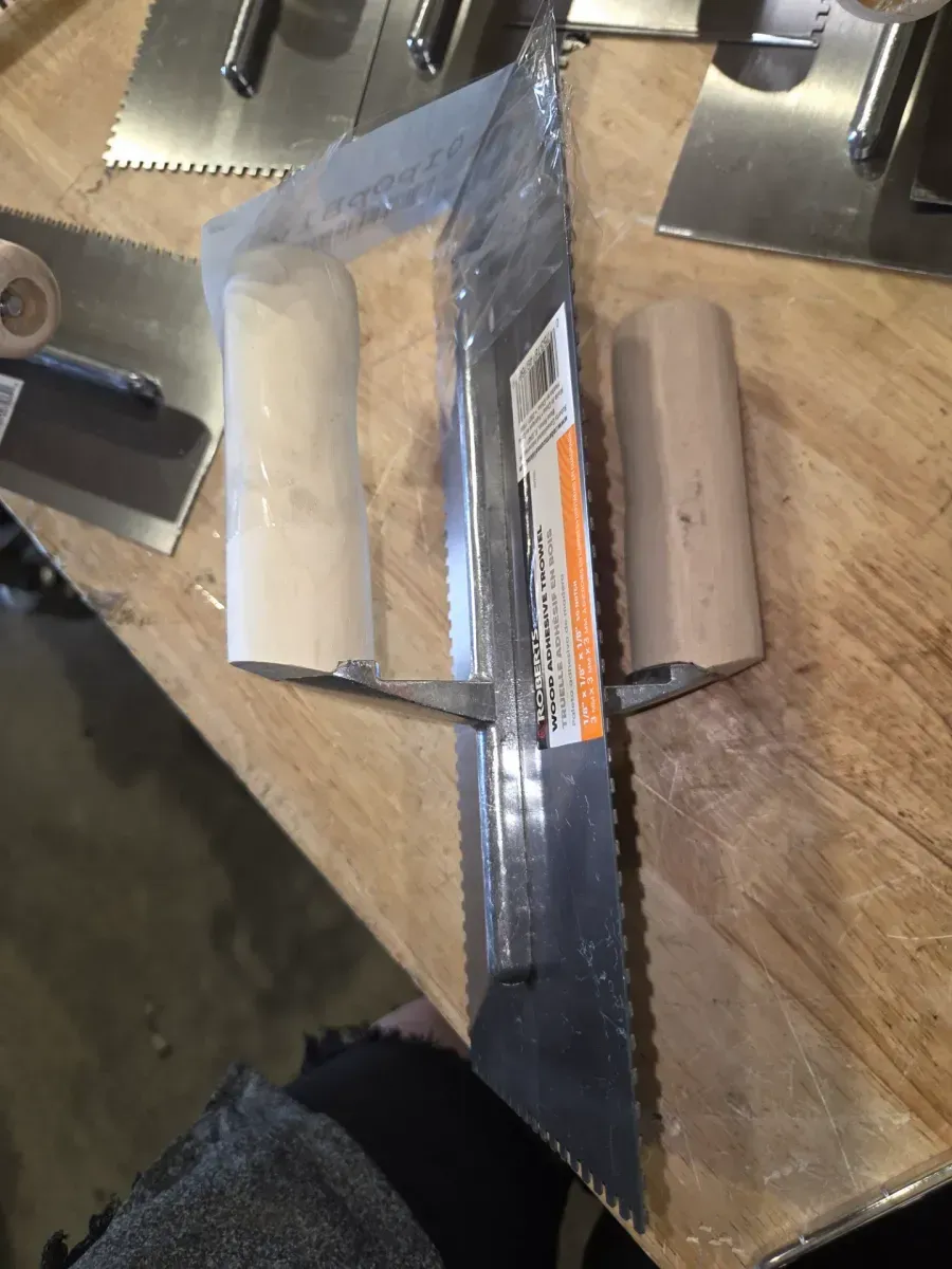 ***pack of 2 ***1/8 in. x 1/8 in. x 1/8 in. Square Notch Pro Wood Flooring Trowel with Wood Handle - image 2