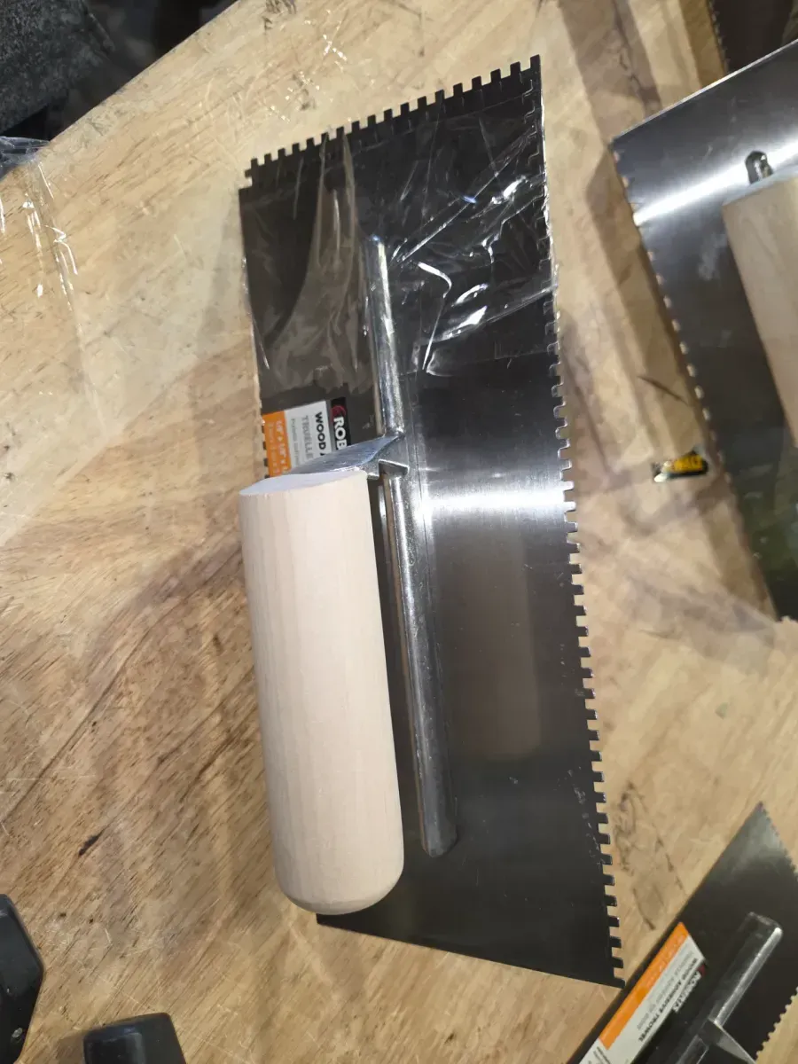 1/8 in. x 1/8 in. x 1/8 in. Square Notch Pro Wood Flooring Trowel with Wood Handle - image 2