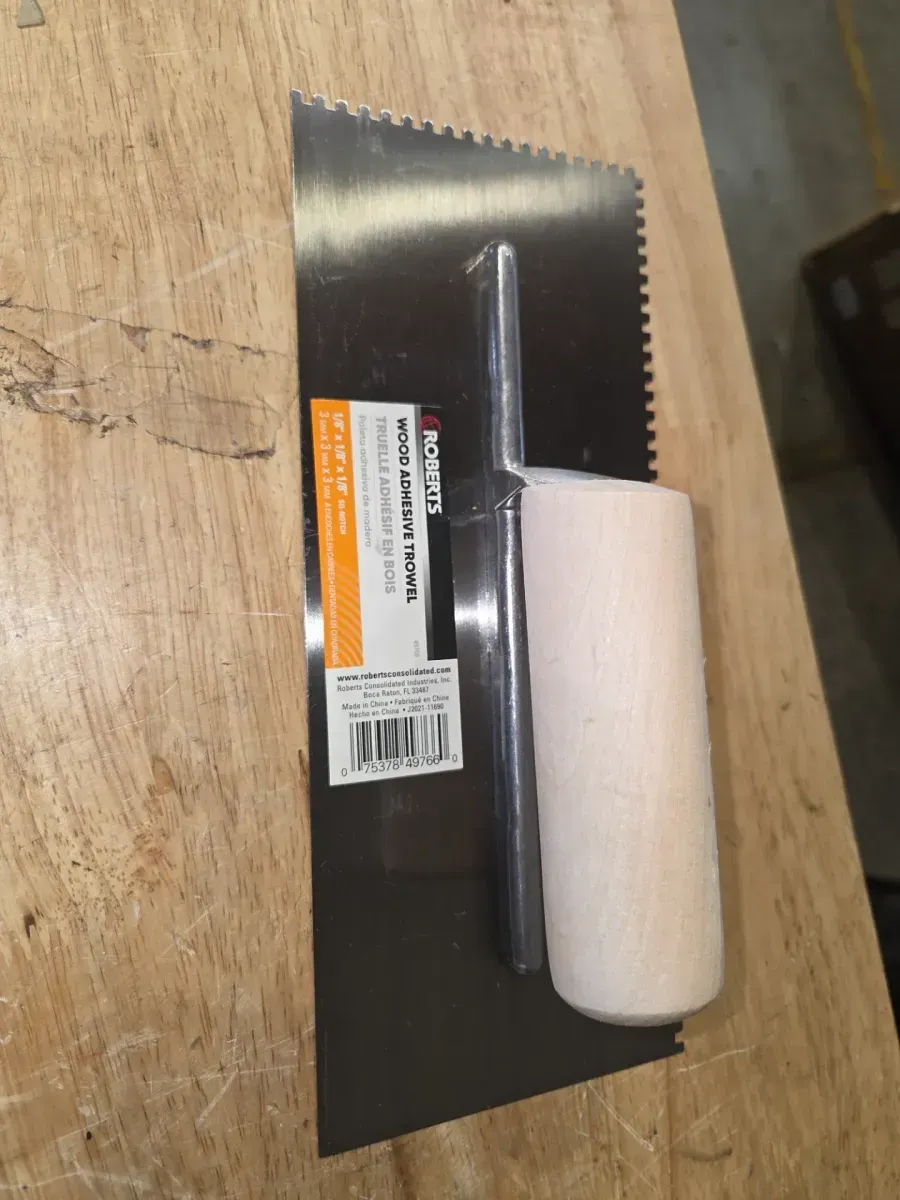 1/8 in. x 1/8 in. x 1/8 in. Square Notch Pro Wood Flooring Trowel with Wood Handle - image 1